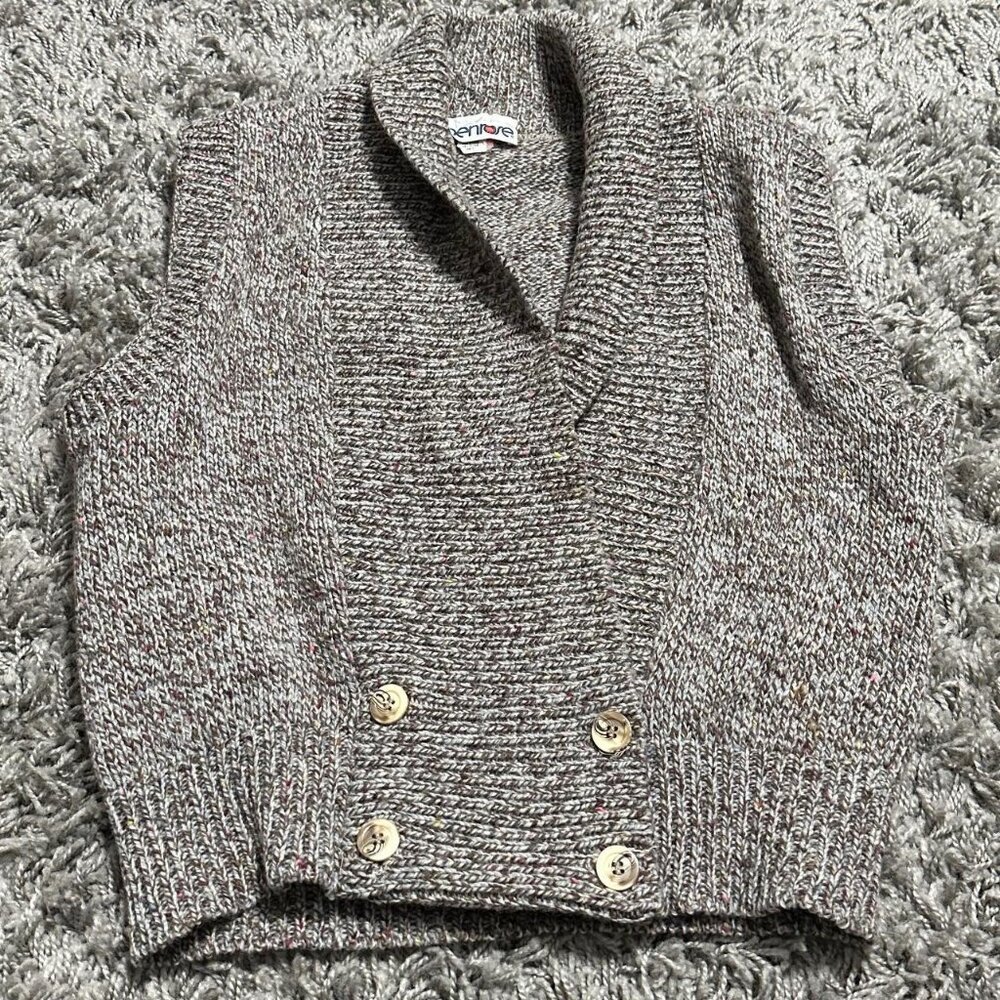 Penrose Cottage Minimalist Vintage Wool Sweater Vest Size L